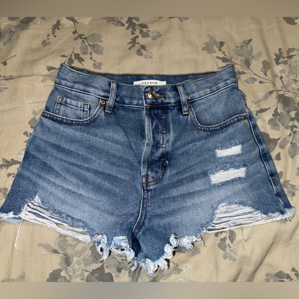 PacSun Blue Distressed Jean Shorts